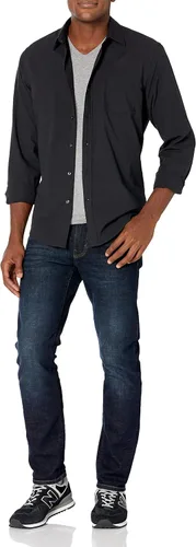 Vista 5 de Tienda Essentials - Camisa entallada para hombre de popelina con manga larga