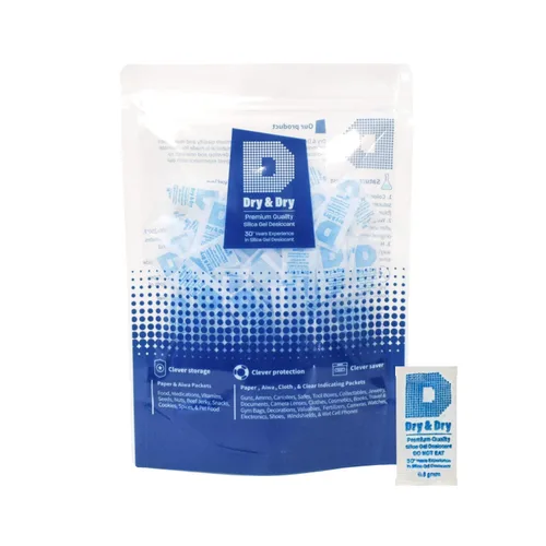 Vista 10 de Dry & Dry 0.5 gramos [50 paquetes] Paquetes de gel de sílice desecantes, paquetes de sílice - Paquetes de gel de sílice recargables, paquetes
