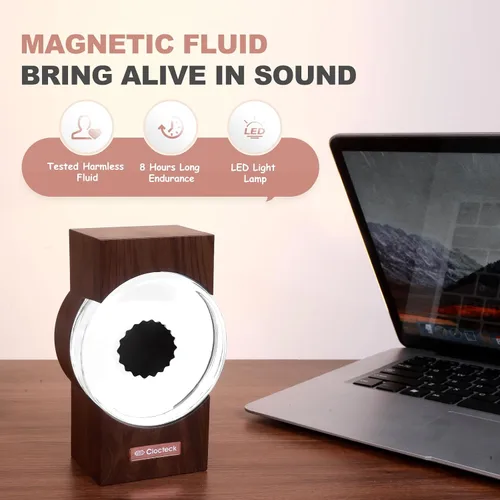 Vista 6 de ClocTeck Visualizador de Ferrofluido, Ferrofluido Bailarín con Ritmo, Altavoz de Música de Fluido Magnético, Decoración de Escritorio
