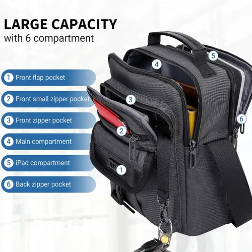 Vista 3 de WITZMAN Bolsos cruzados para hombre, bolso de hombro de viaje, ligero, bolso pequeño casual para trabajo, viajes