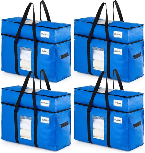 Vista 33 de TAILI - Bolsas de mudanza extra grandes, paquete de 10 bolsas negras resistentes para almacenamiento con ventana visible, asas envolventes