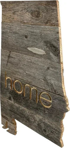 Vista 2 de Letrero de madera rústica de Alabama para casa de campo, decoración del hogar de pared estatal, es un gran regalo temático de AL para recién