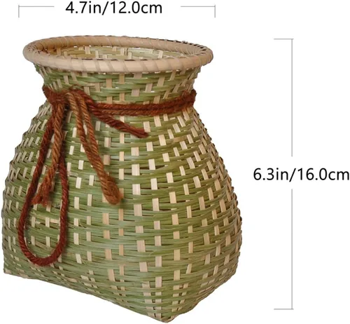 Vista 2 de STOBAZA Cesta tejida de bambú hecha a mano, sin olor, para juguetes, mantas, decoración rústica del hogar, 2