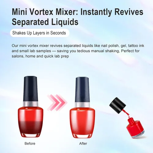 Vista 5 de Mezclador Mini Vortex, Agitador de Esmalte de Uñas, Agitador de Pintura y Mezclador de Pintura para Esmalte en Gel, Pinturas Acrílicas, Adhesivos
