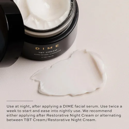 Vista 6 de DIME Beauty TBT Cream – Crema de noche antiarrugas con Bakuchiol Retinol alternativa para líneas finas, crema hidratante facial reafirmante