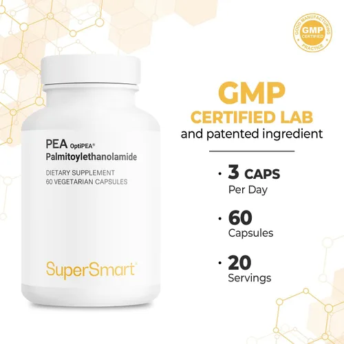 Vista 5 de Supersmart - Suplemento de guisante al 99% Palmitoiletanolamida 1200 mg por día - con OptiPEA - Suplemento natural - Salud general y apoyo