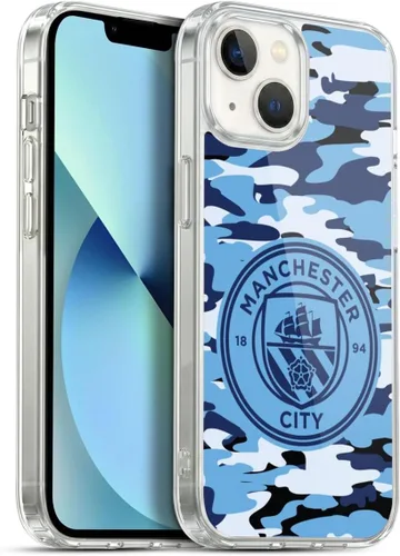 Vista 74 de Head Case Designs Funda de gel con licencia oficial del Manchester City Man City FC Blue Moon Badge Camou [protección de grado militar] compatible