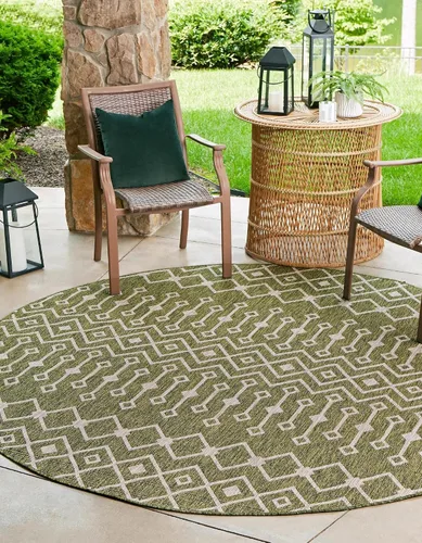 Vista 72 de Unique Loom Outdoor Trellis Collection - Alfombra de área con diseño de enrejado tribal (2 pies 2 pulgadas x 3 pies 1 pulgada, ovalada, azul/marfil)