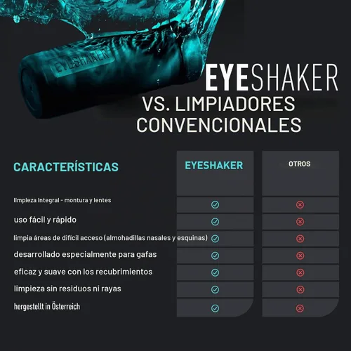Vista 6 de Eyeshaker Set – Dispositivo patentado de limpieza de lentes – Limpiador bifocales con paño de limpieza de microfibra – Innovadora herramienta