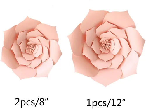 Vista 2 de YLY's love Decoraciones de flores de papel 3D, flores gigantes de papel para fiestas, bricolaje hecho a mano, flores de papel para telón de fondo