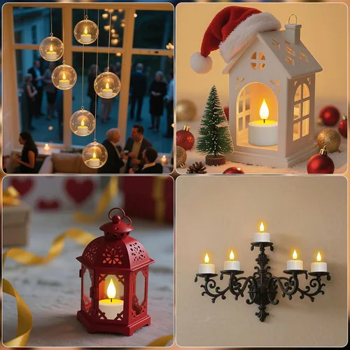 Vista 8 de PChero Paquete de 12 velas recargables sin llama con temporizador remoto, velas de té que funcionan con pilas, velas LED parpadeantes para el hogar