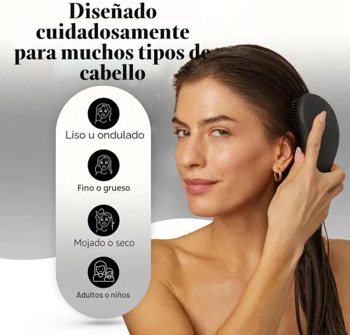 Vista 4 de Kitsch Cepillo desenredante - Cepillo suave para todo tipo de cabello - Negro Flexible Bristles for All Hair Types - Dry or Wet Detangling Hair