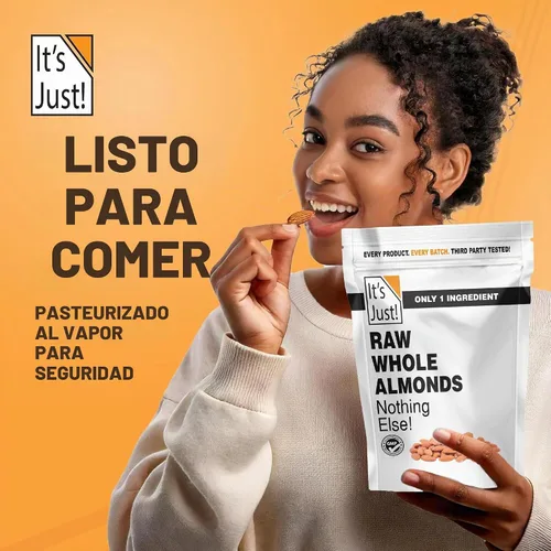 Vista 6 de It's Just - Almendras enteras crudas, sin sal, 32 onzas