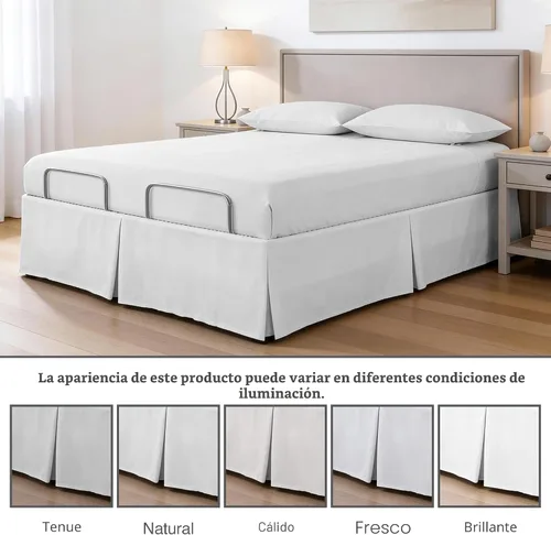 Vista 11 de Falda de Cama Bed Maker's Never Lift Your Mattress para Camas Ajustables, Esquinas Divididas, Caída de 15 Pulgadas, King, Blanco