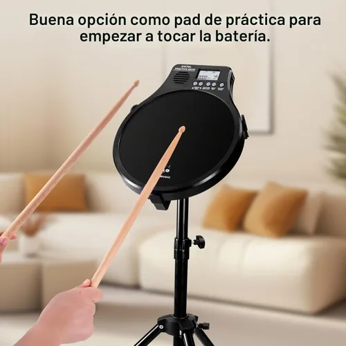 Vista 8 de ENO MUSIC Dispositivos de práctica de tambor de percusión y metrónomo electrónico integrado 2 en 1 Instrumentos musicales electrónicos Almohadilla
