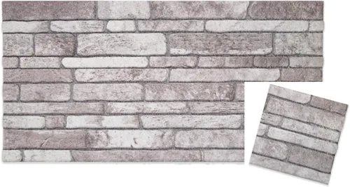Vista 49 de IZODEKOR Paneles de pared 3D con efecto ladrillo, revestimiento, aspecto de piedra, revestimiento de espuma de poliestireno para sala de estar