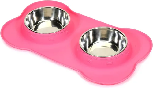 Vista 19 de AsFrost Tazones de comida para perros, cuencos de acero inoxidable para perros, juego de cuencos para agua y alimentos con alfombrilla de silicona