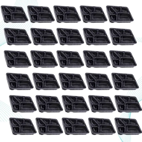 Vista 8 de Hemoton Contenedores de preparación de comidas de 5 compartimentos, paquete de 30 unidades de 9.64 x 7.87 x 1.57 pulgadas, caja de almacenamiento