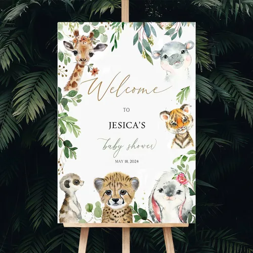 Vista 15 de Cartel de bienvenida de plástico personalizado con texto en inglés «We Can Bearly Wait Brown con texto en inglés «We Can Bearly Wait Brown»