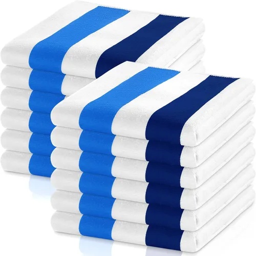 Vista 9 de Xinnun Juego de 12 toallas de baño, toallas de playa, de gran tamaño, 28 x 60 pulgadas, altamente absorbentes, para adultos y niños, para natación