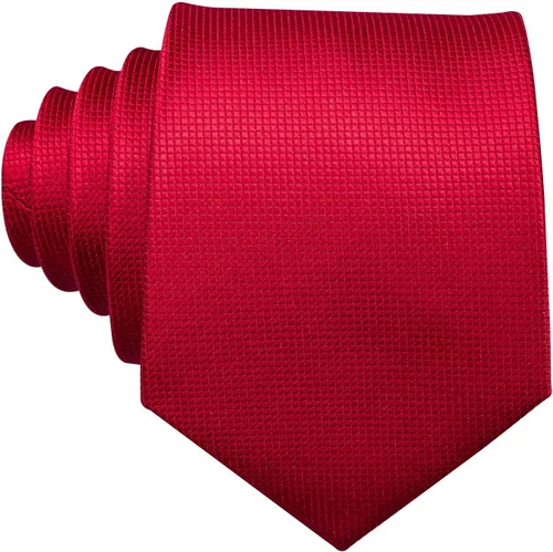 Vista 75 de Barry.Wang Juego de corbatas a cuadros para hombre con pañuelo gemelos de rayas clásicas