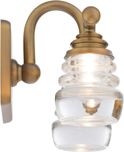 Vista 5 de WAC Lighting dweLED, Rondelle - Lámpara LED de 2 luces para tocador de baño o pared de 3000 K en latón envejecido