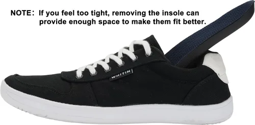 Vista 2 de WHITIN Men's Wide Toe Box Barefoot Shoes Canvas Minimalist Sneakers Zero Drop Sole