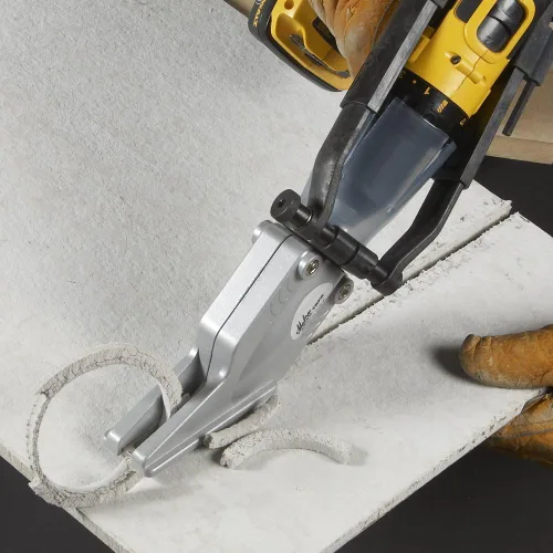 Vista 3 de Malco TSF1 TurboShear - Cizalla de revestimiento de fibrocemento - Accesorio de taladro/impacto para fibrocemento de 5/16", cabezal giratorio