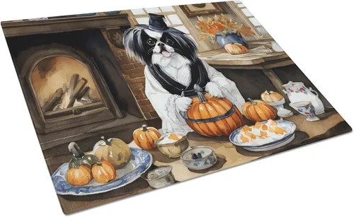 Vista 44 de Caroline's Treasures DAC1720LCB Affenpinscher - Tabla de cortar de vidrio con calabazas para cocina de otoño, grande, decorativa, de vidrio