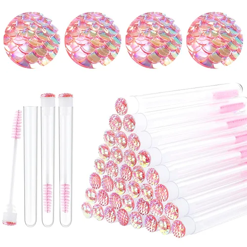 Vista 9 de Dming - Cepillo para pestañas, herramienta de maquillaje, suministros para extensiones de pestañas, cepillo de limpieza, rímel con diamante, 50