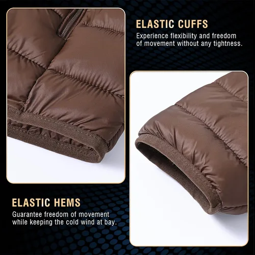 Vista 5 de Rapoo Chaquetas acolchadas para hombre, chaquetas de invierno ligeras, resistentes al agua, resistentes al viento, aisladas