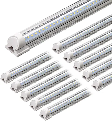 Vista 10 de Barrina T8 Luz LED para Taller 4 Pies, 40W 5500LM 5000K, Cubierta Transparente, Luces de Techo para Garaje, Lámpara LED en Forma de V, Luces