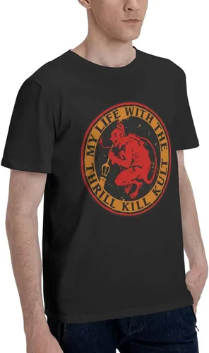 Vista 2 de My Life with The Thrill Kult - Camiseta de manga corta para hombre, transpirable, casual, cuello redondo, para gimnasio, entrenamiento, atlética