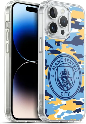 Vista 184 de Head Case Designs Funda de gel con licencia oficial del Manchester City Man City FC Blue Moon Badge Camou [protección de grado militar] compatible