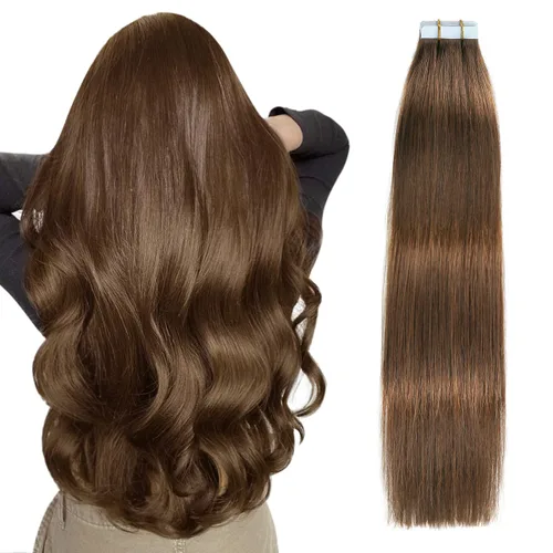 Vista 21 de SUYYA Extensiones de Cabello Humano Rizado Liso con Cinta, Color Negro Natural, Extensiones de Cabello con Cinta, Cabello Humano Rizado Liso, 12