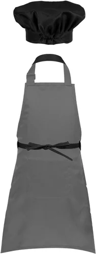 Vista 2 de Children's Chef Kitchen Costume Apron Hat Outfits Adjustable Cooking Baking Painting Crafting Bib Artist Apron