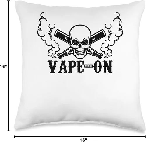 Vista 4 de Smoking Themed Tees Funny Graphic Tees-Vape On Throw Pillow, 16 x 16, multicolor
