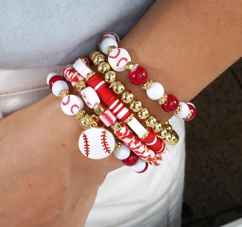 Vista 6 de Ardorchid Pulseras de Halloween para Mujeres Calabaza Fantasma Esqueleto Murciélago Calavera con Cuentas Apilables Elásticas Rugby Acción de Gracias