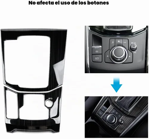 Vista 5 de 2 piezas para Mazda CX5 Accesorios 2024 2023 2022 2021 2020 2019 2018 2017 Cubierta de consola central de coche, panel de engranajes, cubierta