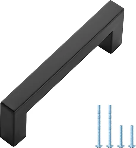 Vista 27 de Ravinte Paquete de 5 tiradores cuadrados de gabinete de 2-1/2 pulgadas, manijas negras para gabinetes de cocina, accesorios de cocina negros mate