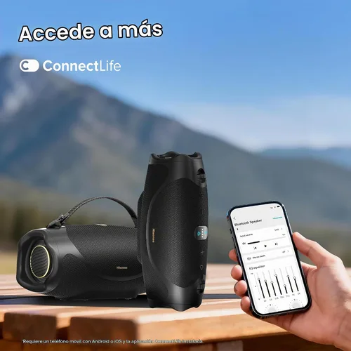Vista 10 de Hisense FlexBoom - Altavoz Bluetooth portátil, IP67 impermeable, a prueba de polvo y golpes, hasta 80 W de gran sonido, Bluetooth 6.0, Auracast, TWS