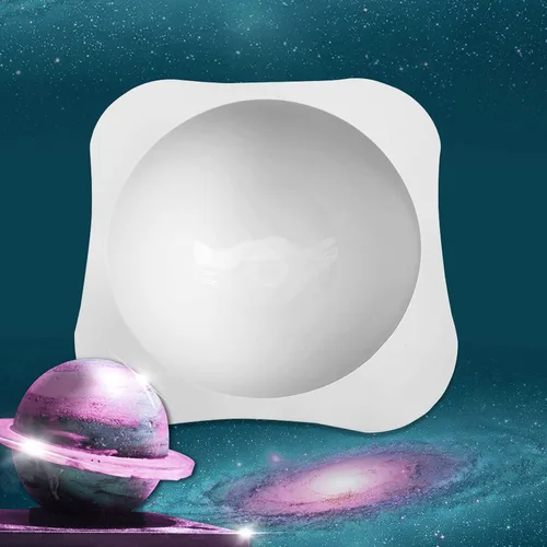 Vista 9 de Moldes de silicona grandes para bolas planetarias, molde de silicona esférica + 2 martillos de madera, molde redondo antiadherente para pasteles