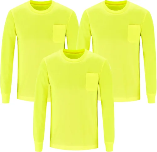 Vista 11 de A-SAFETY Playera de manga larga de seguridad de alta visibilidad, personalizable con logotipo (XS-6XL)