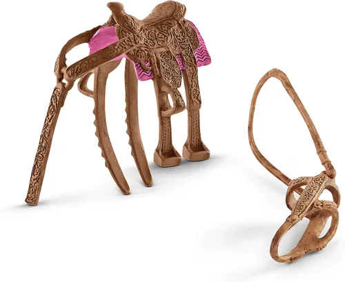 Vista 6 de Schleich Farm World - Juego de carreras de rodeo de 2 barriles, juego de carreras de rodeo con vaquera y caballo, juguetes y accesorios realistas