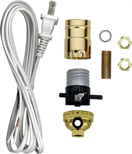 Vista 8 de Creative Hobbies Haz una lámpara o kit de reparación con accesorios esenciales y cable a juego (latón antiguo)