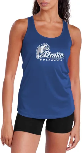 Vista 343 de Camiseta deportiva sin mangas oficial de NCAA Collegiate para mujer, con espalda cruzada, colección con logotipo primario