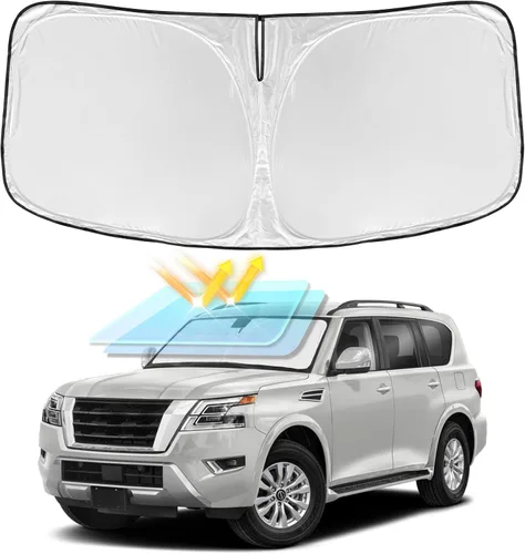 Vista 87 de Parasol de 4 capas para parabrisas, ajuste personalizado, tela 240T