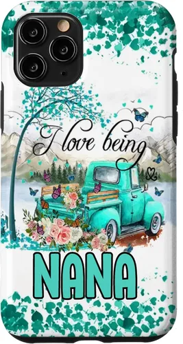 Vista 29 de I Love Being Nana Flower Butterflies Truck PC Case for iPhone 17