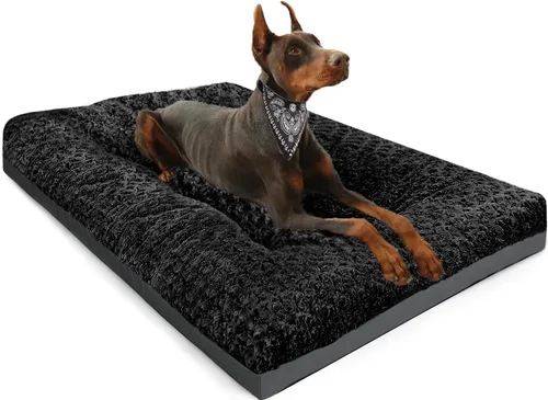 Vista 13 de POCBLUE Camas lavables para perros para jaulas, alfombrilla pequeña de felpa para jaulas, almohadilla antideslizante para jaulas para uso en Negro