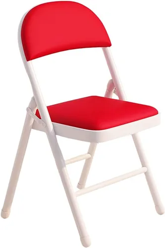 Vista 13 de Folding Chairs Silla de escritorio acolchada de poliuretano para muebles, silla de camping, silla de descanso plegable con marco de metal